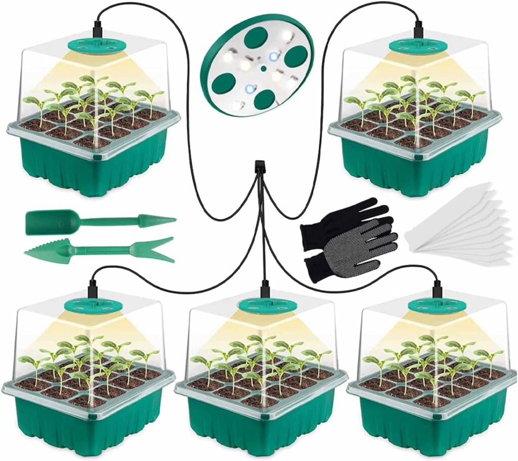 Semillero con luz led para crecimiento