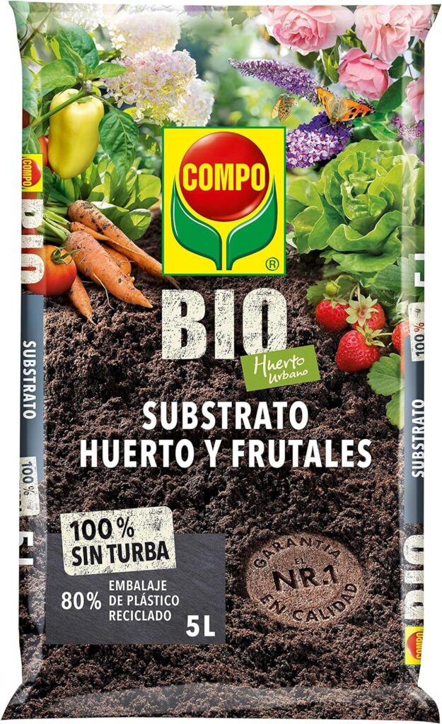 COMPO BIO Huerto Urbano Substrato Huerto y Frutales, Sin turba